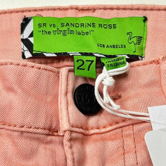 Sandrine Rose High Rise Flare Pull On Denim Jeans Stretch Pink 27 NWT Bohemian - Picture 2 of 9